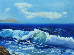 La vague; Huile sur toile  46cm x38cm)   